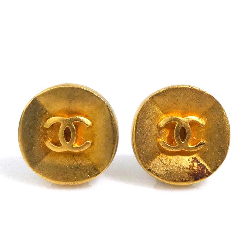 Chanel Cc Logo Clip-On Earrings Gold- #313636C60B